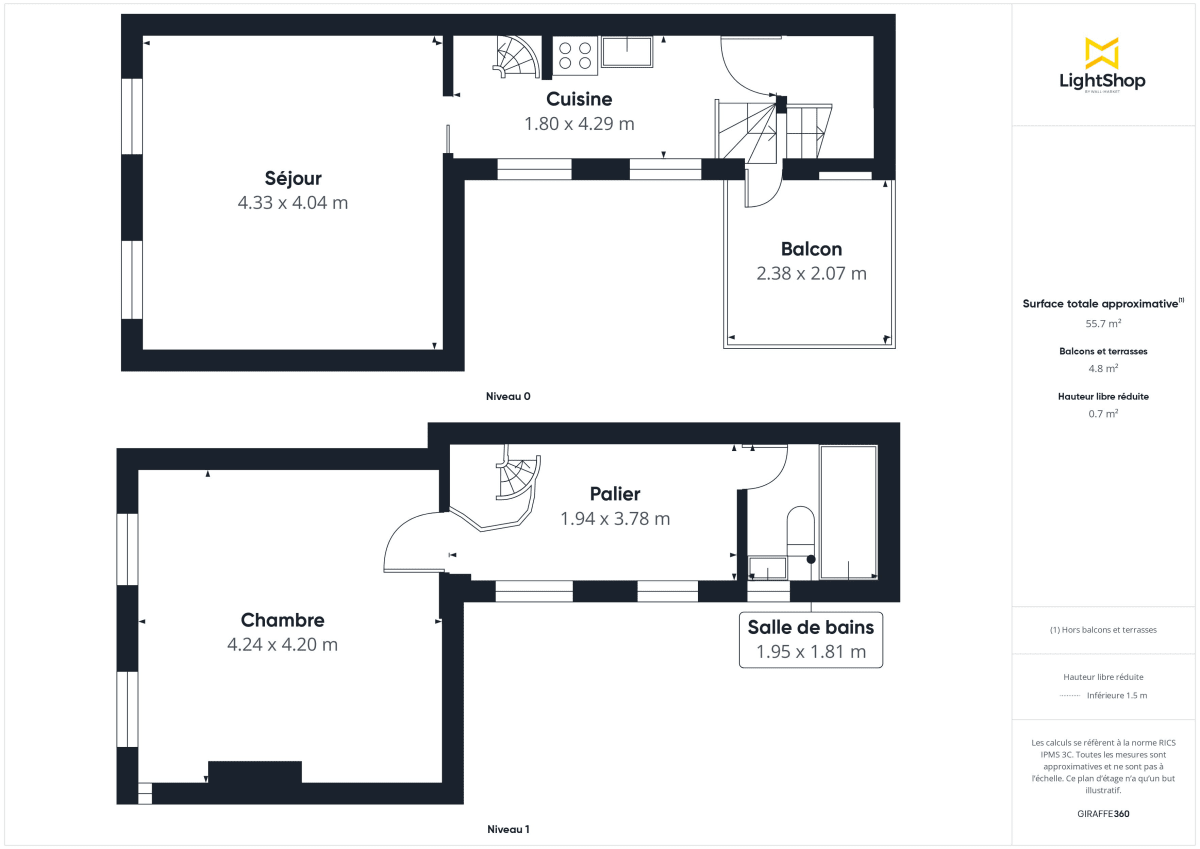 Duplex de 50.84 m² à Paris