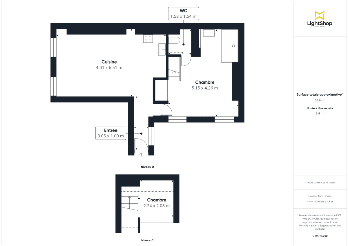 Appartement de 45.63 m² à Paris