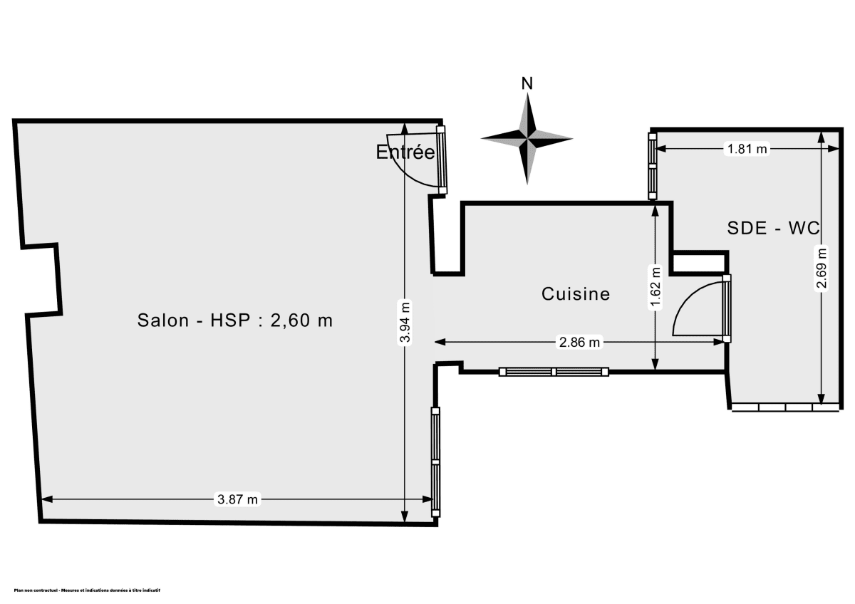 Appartement de 24.6 m² à Paris