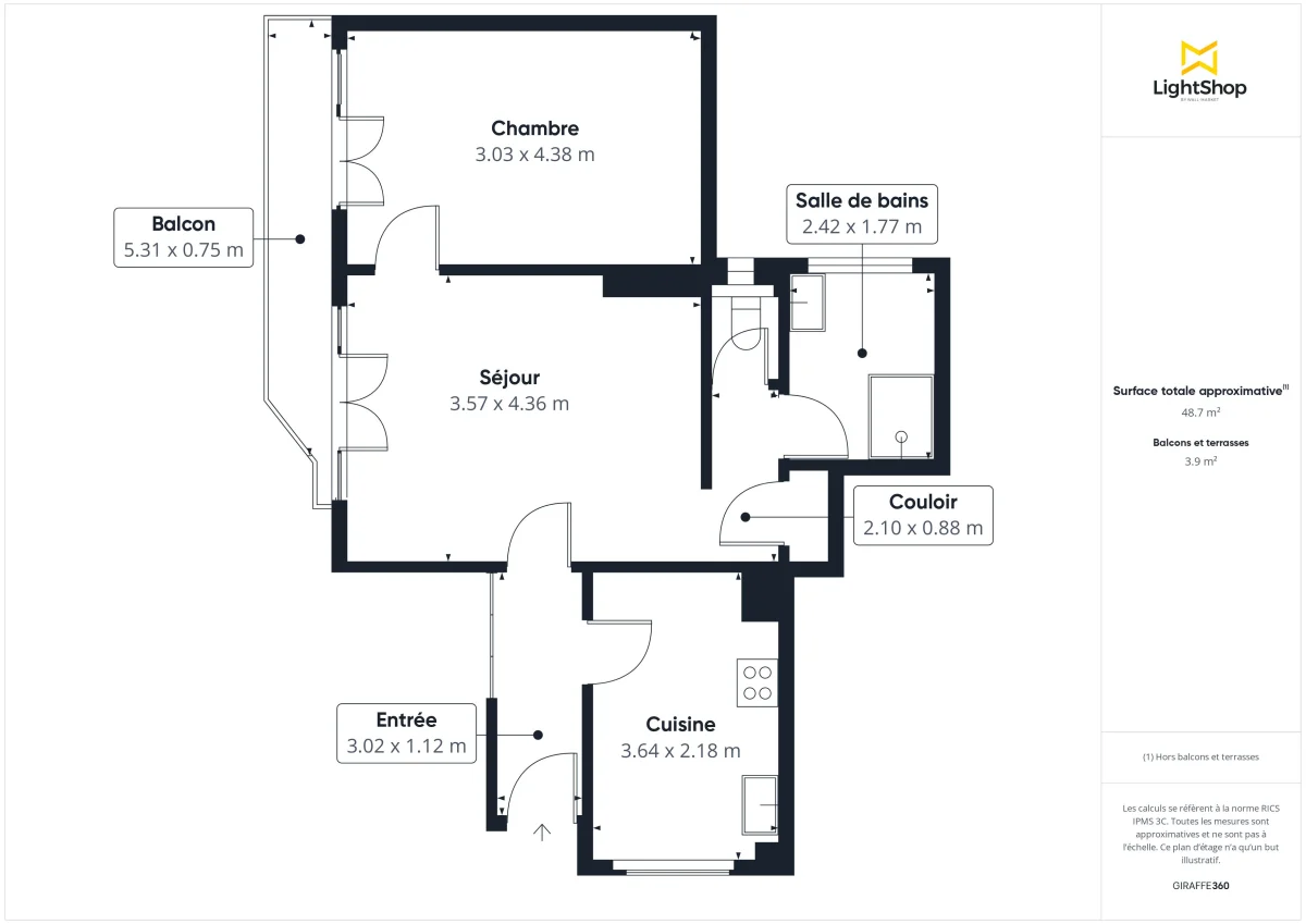 Appartement de 50.0 m² à Paris