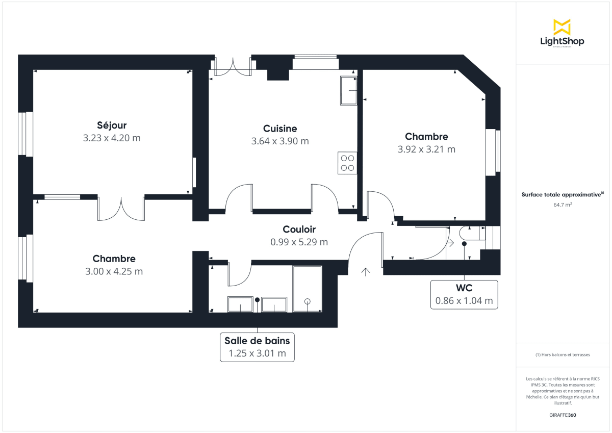 Appartement de 64.5 m² à Paris
