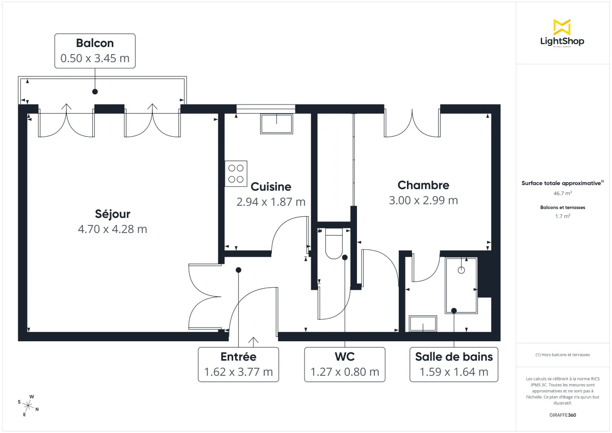 Appartement de 48.0 m² à Paris