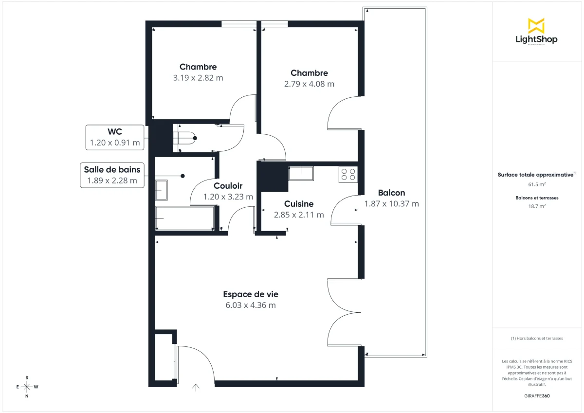 Appartement de 62.07 m² à Lyon