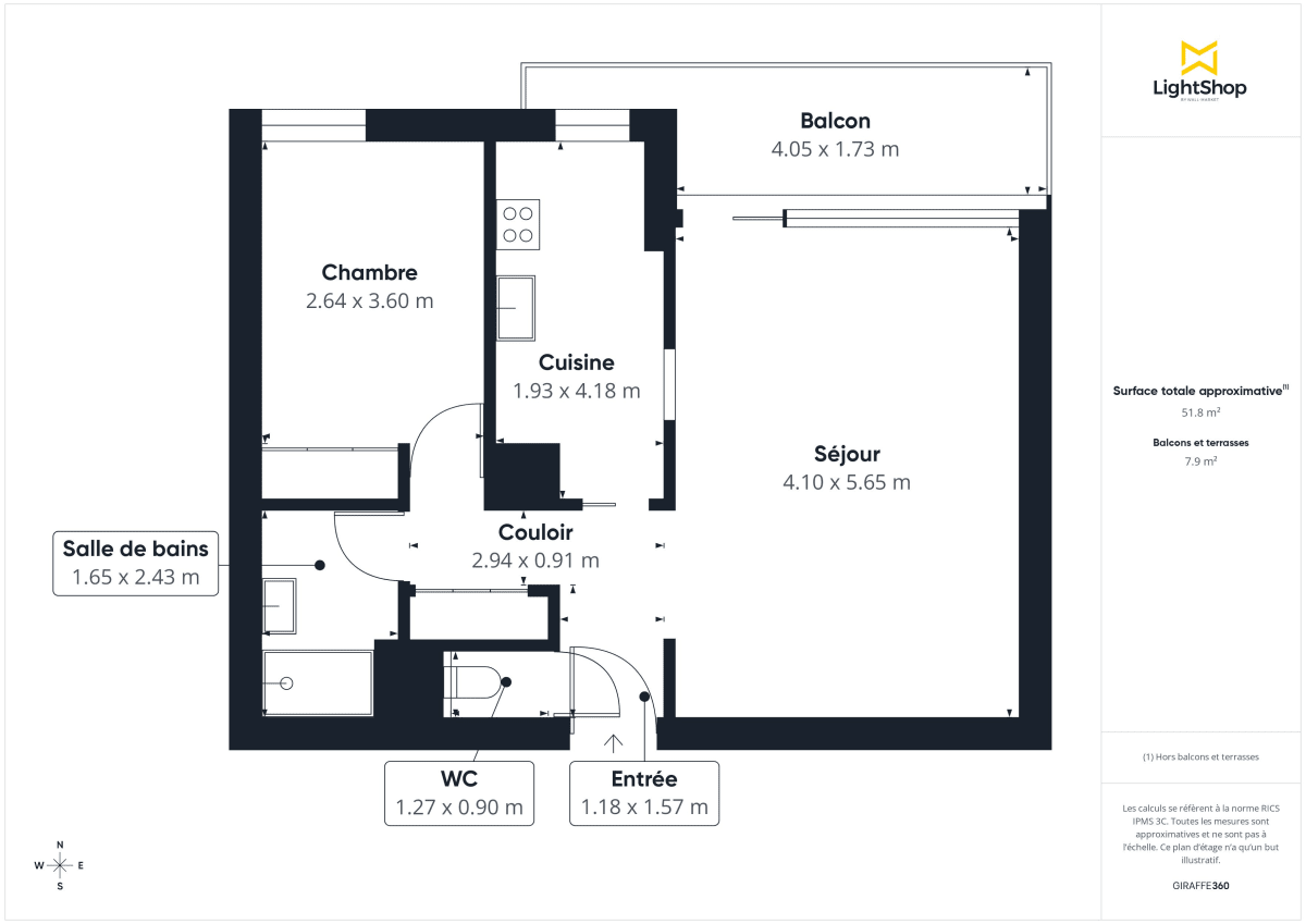 Appartement de 52.65 m² à Bruges