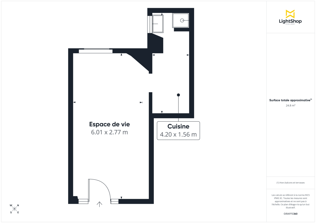Appartement de 26.0 m² à Paris
