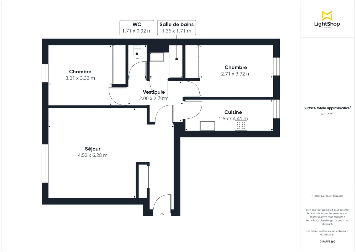 Appartement de 67.0 m² à Montreuil