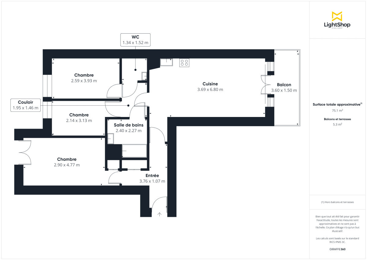 Appartement de 74.5 m² à Suresnes