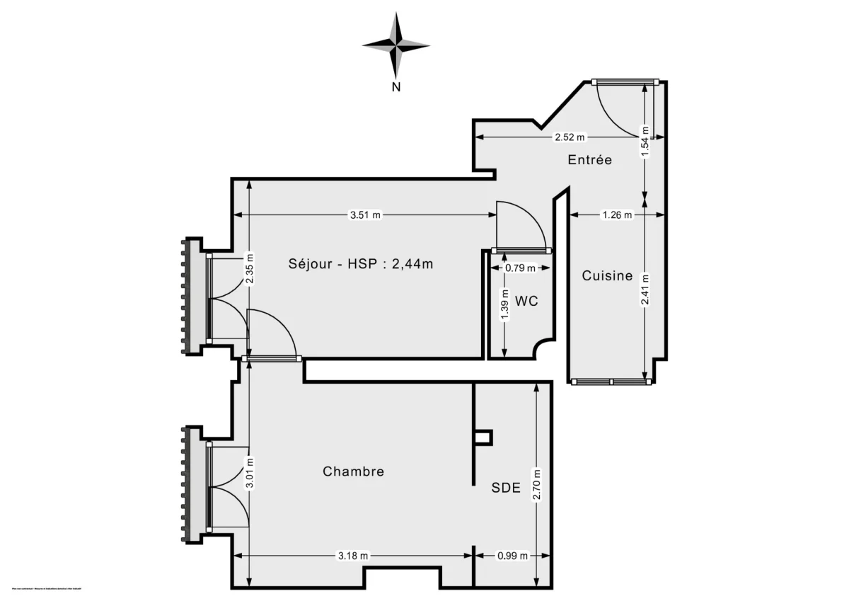 Appartement de 27.65 m² à Paris