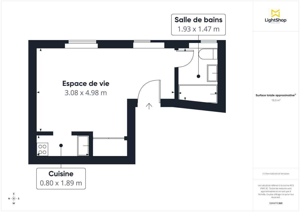 Appartement de 20.0 m² à Paris