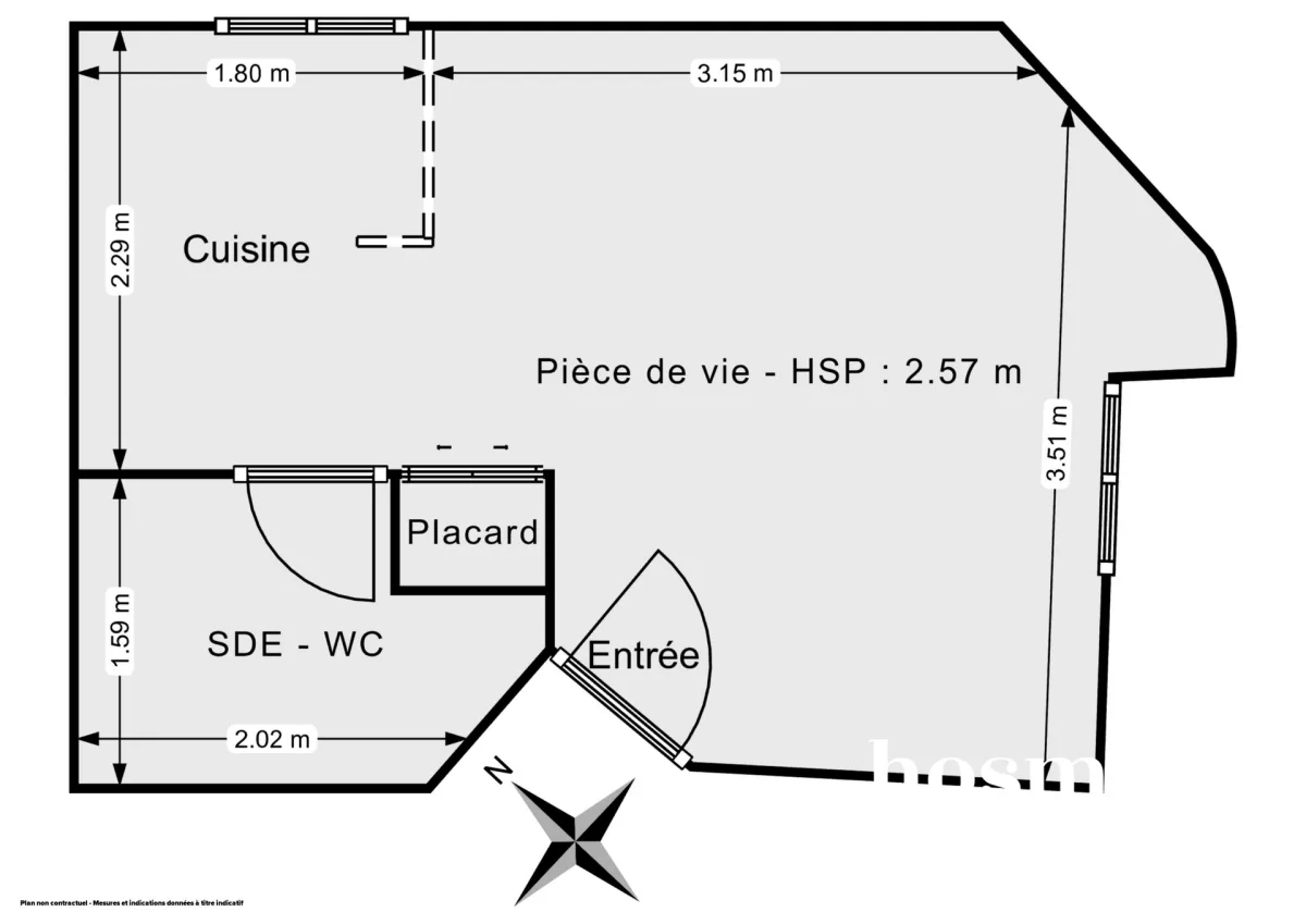 Appartement de 19.45 m² à Paris