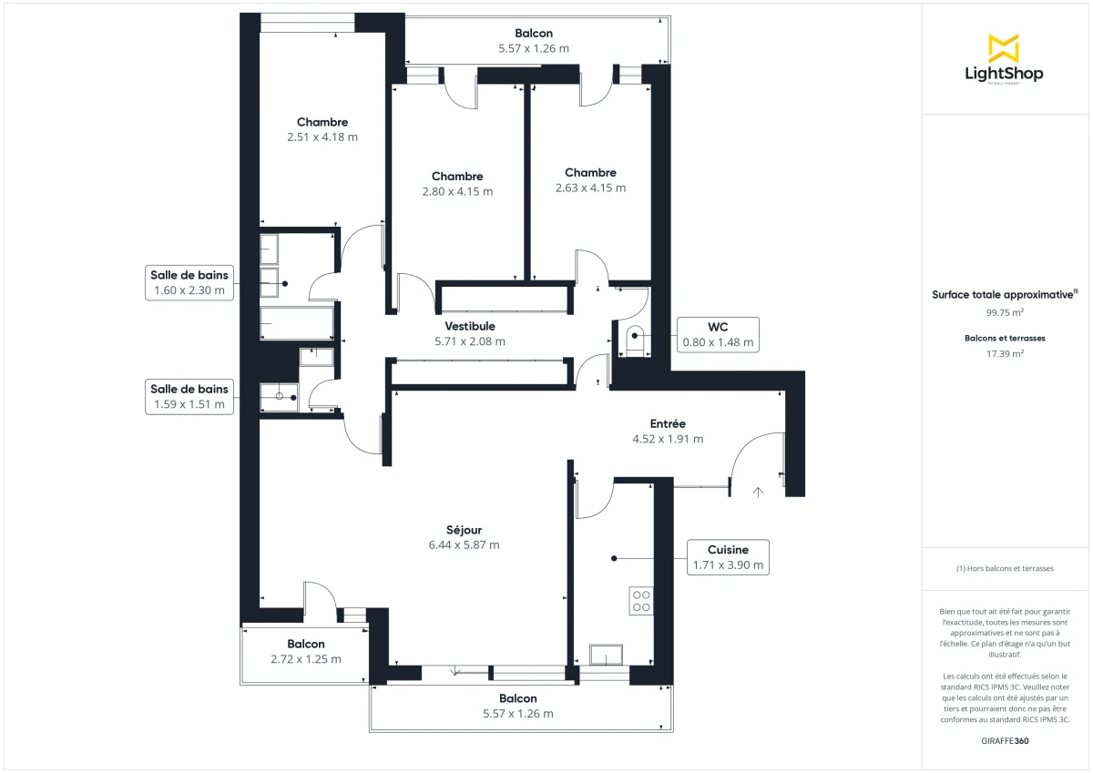 Appartement de 101.0 m² à Issy-les-Moulineaux