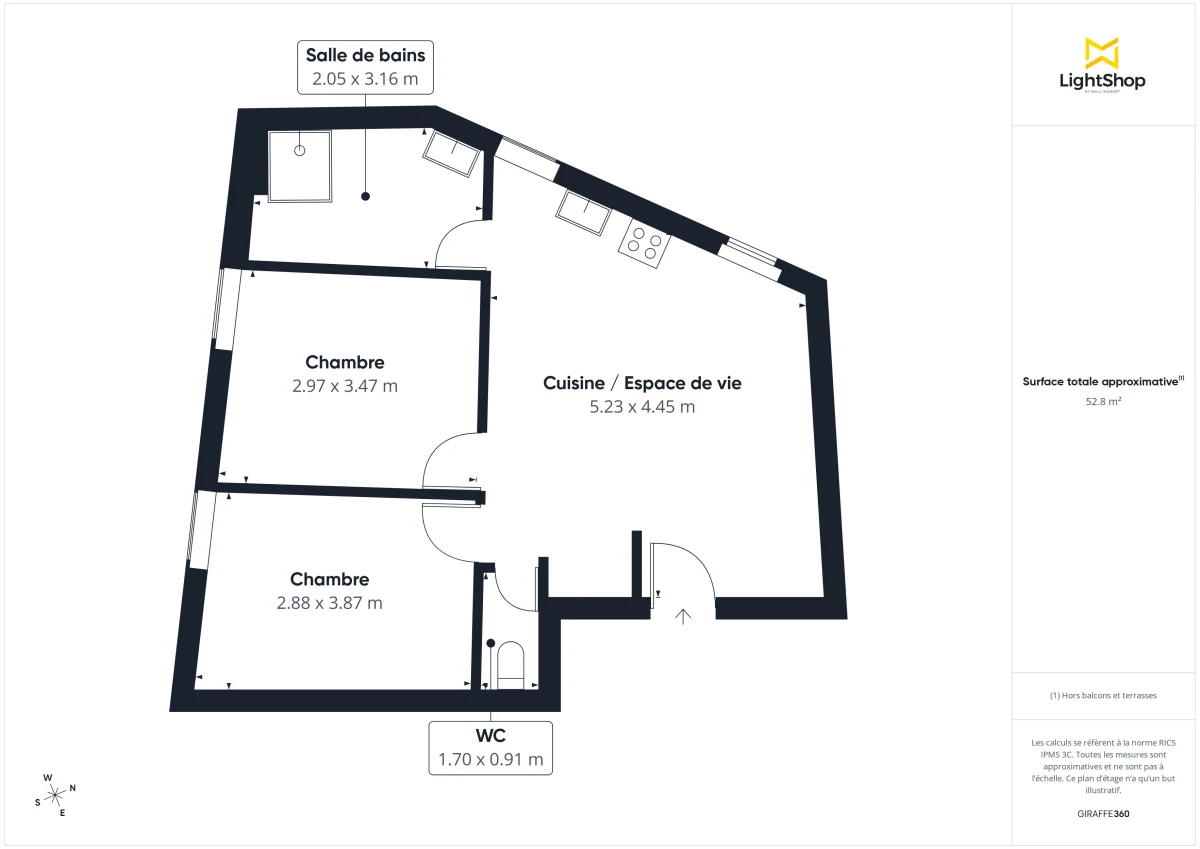 Appartement de 52.04 m² à Orvault