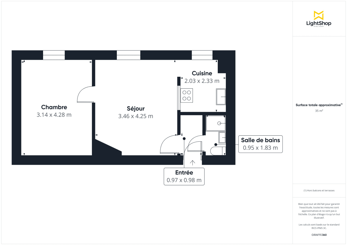 Appartement de 35.4 m² à Montreuil