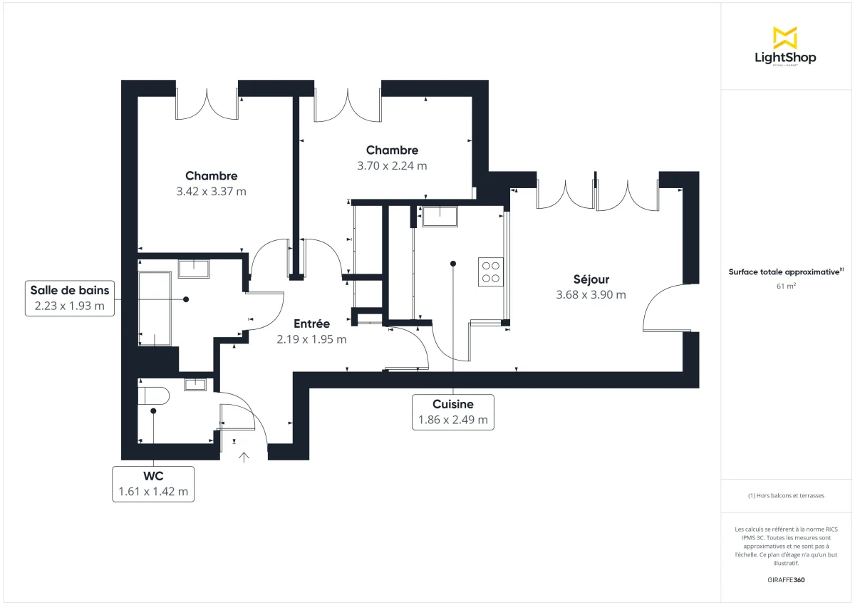 Appartement de 61.48 m² à Saint-Cloud