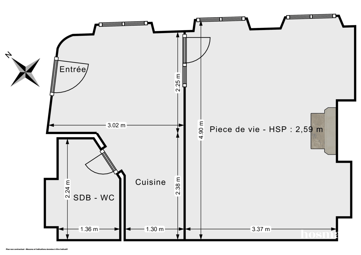 Appartement de 31.02 m² à Paris