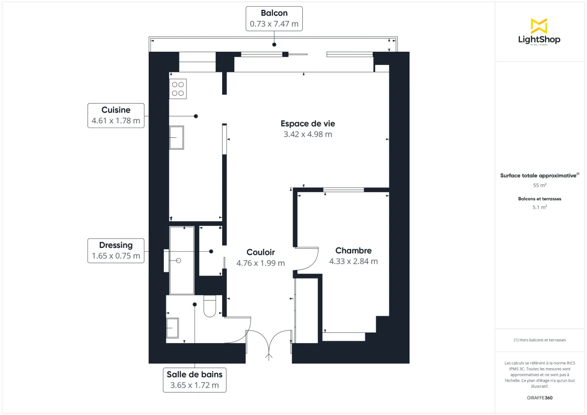 Appartement de 55.8 m² à Boulogne-Billancourt