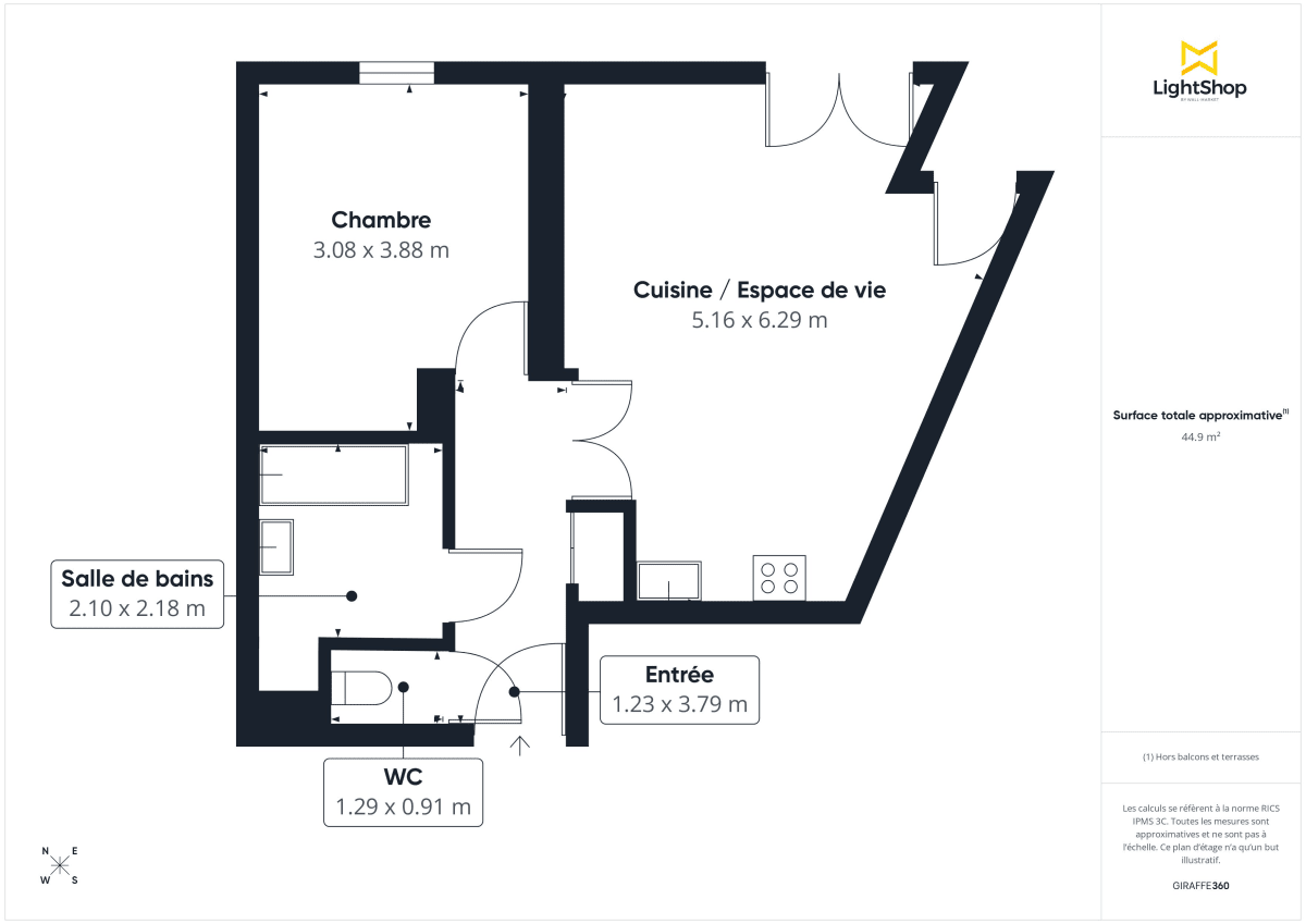 Appartement de 45.22 m² à Nantes