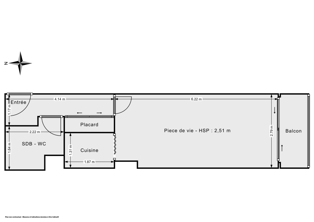 Appartement de 27.0 m² à Paris