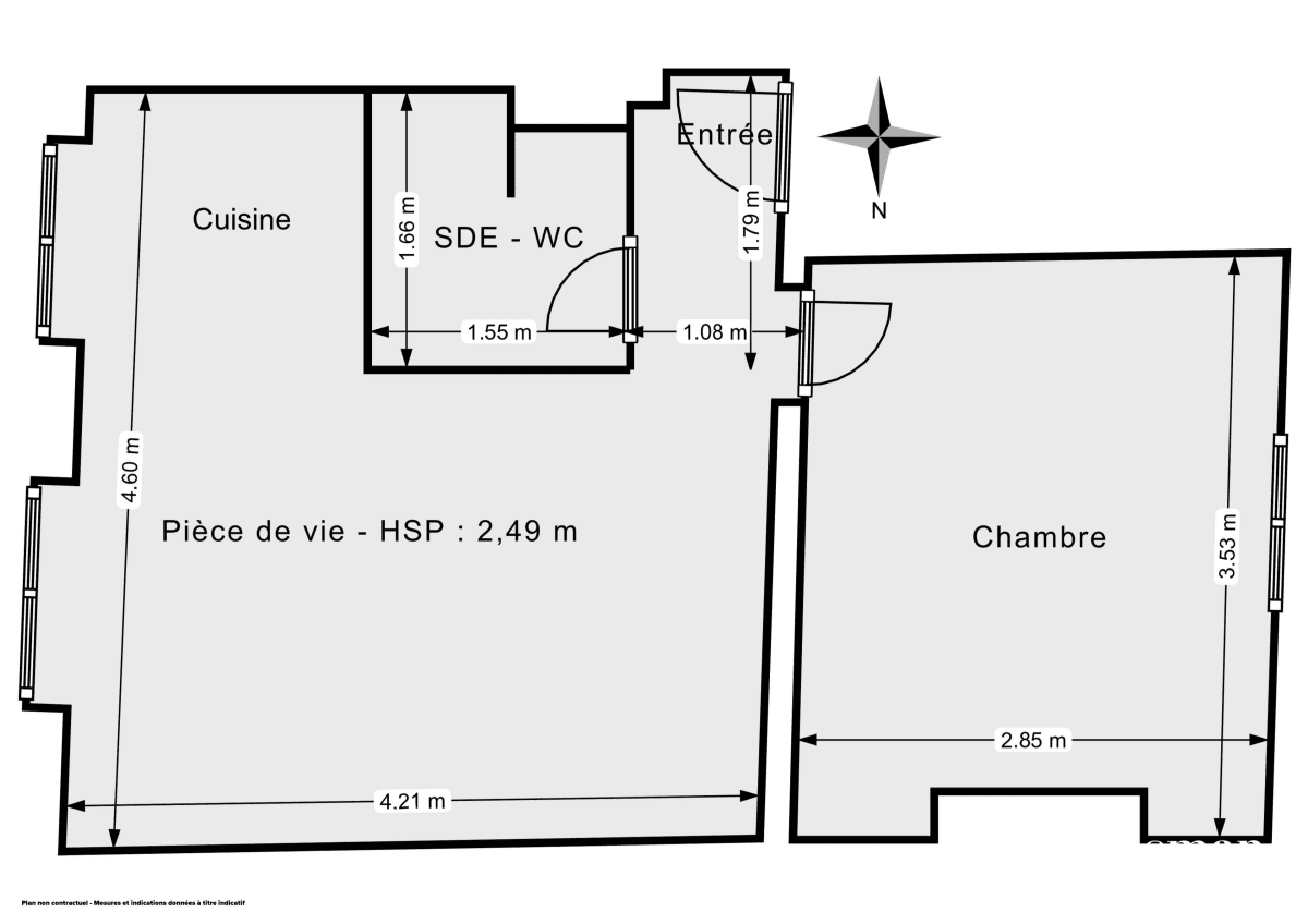 Appartement de 29.5 m² à Paris