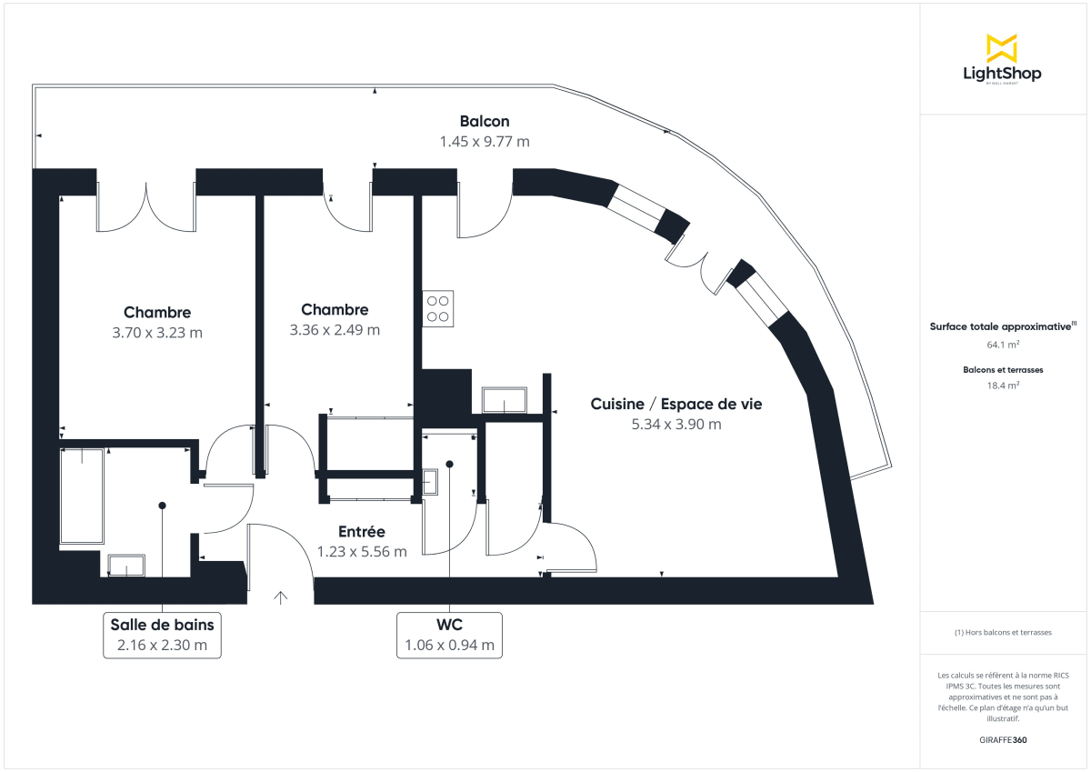 Appartement de 64.66 m² à Colombes