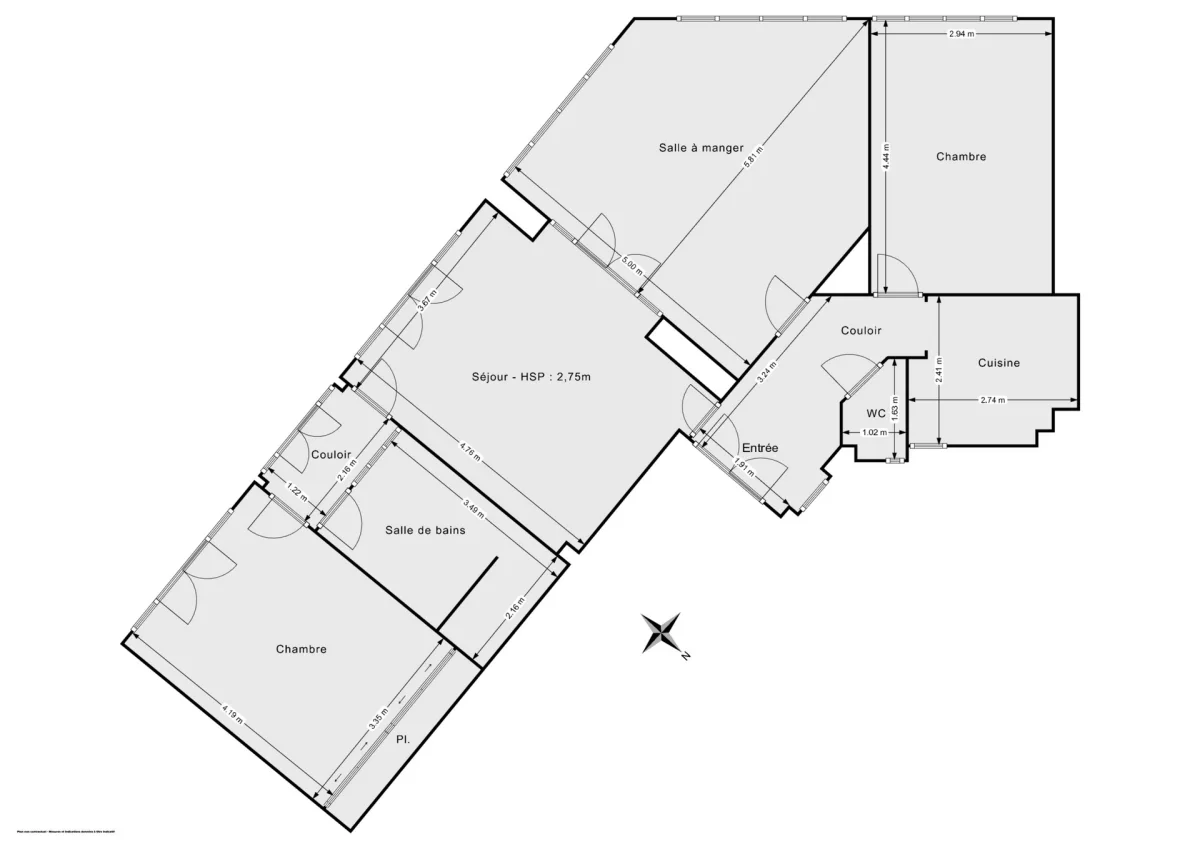 Appartement de 92.43 m² à Paris
