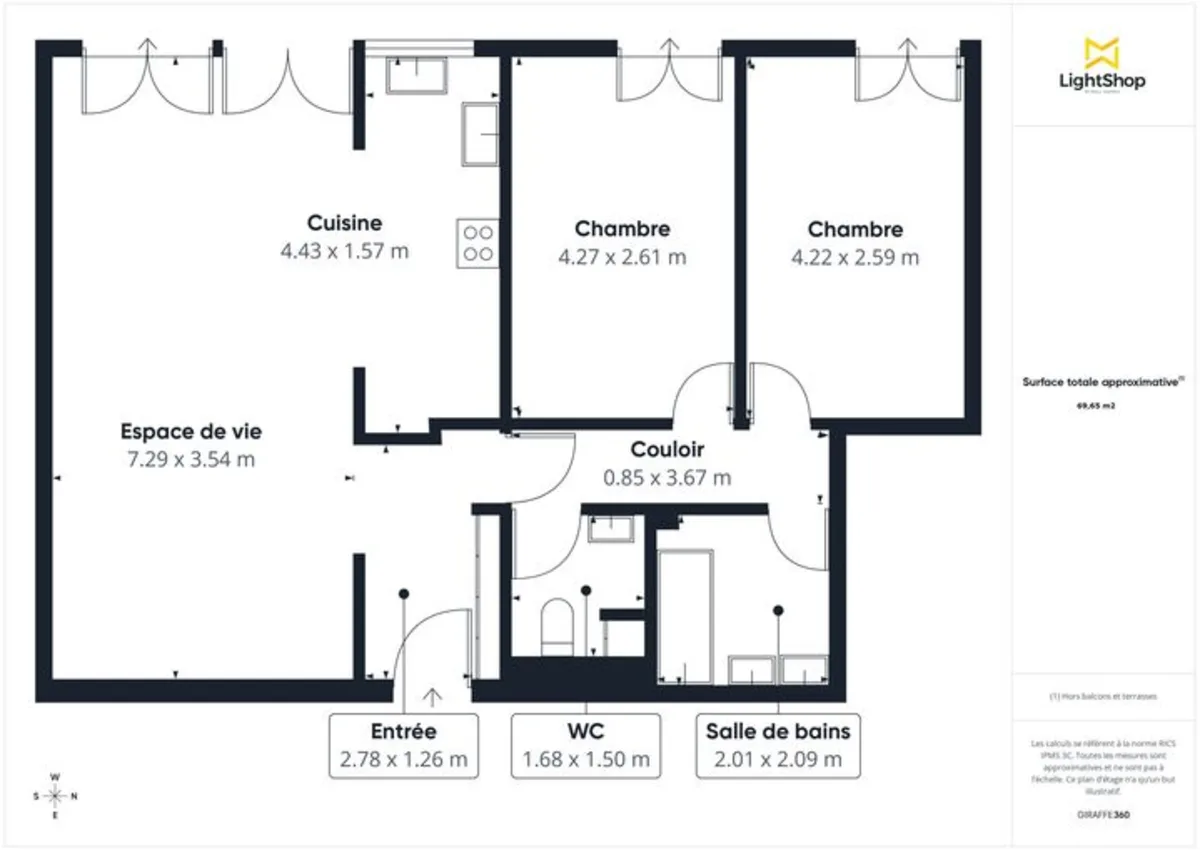 Appartement de 70.0 m² à Paris
