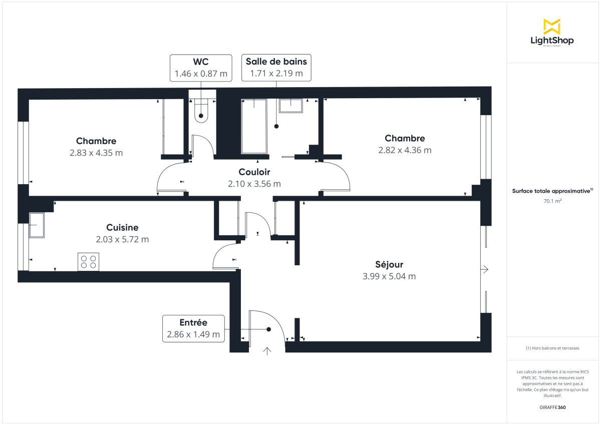 Appartement de 71.0 m² à Paris