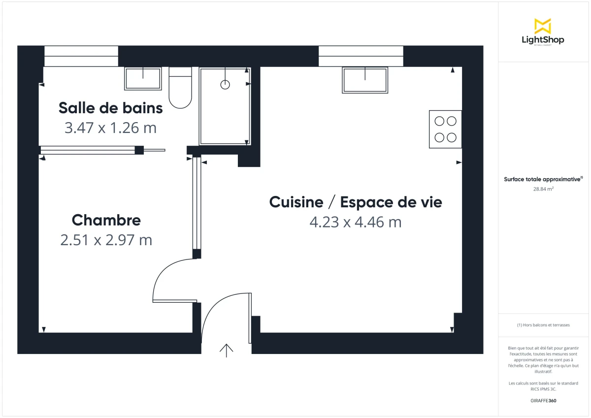 Appartement de 29.13 m² à Paris