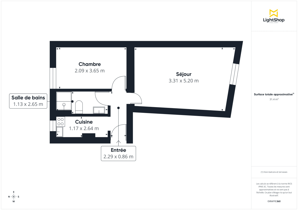 Appartement de 32.0 m² à Pantin