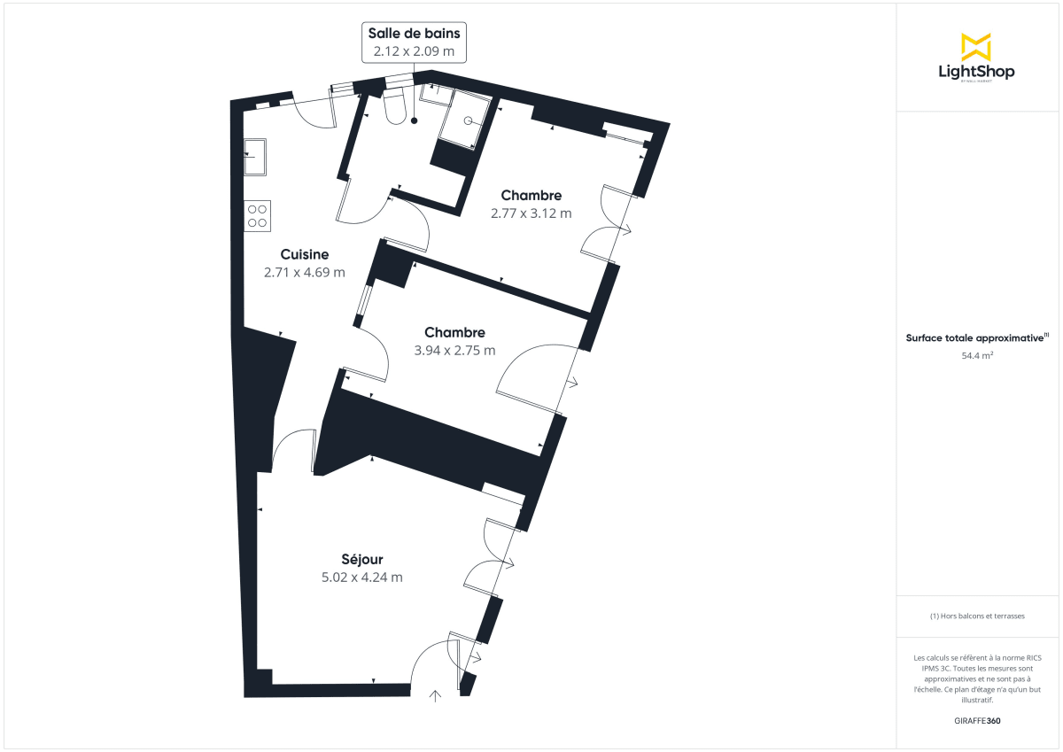 Appartement de 56.0 m² à Paris