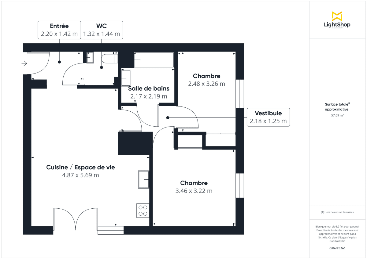 Appartement de 58.0 m² à Lyon