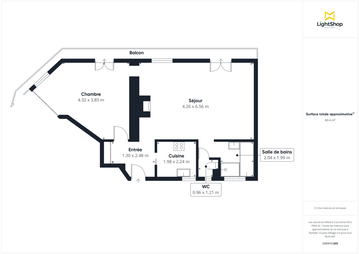 Appartement de 62.44 m² à Paris