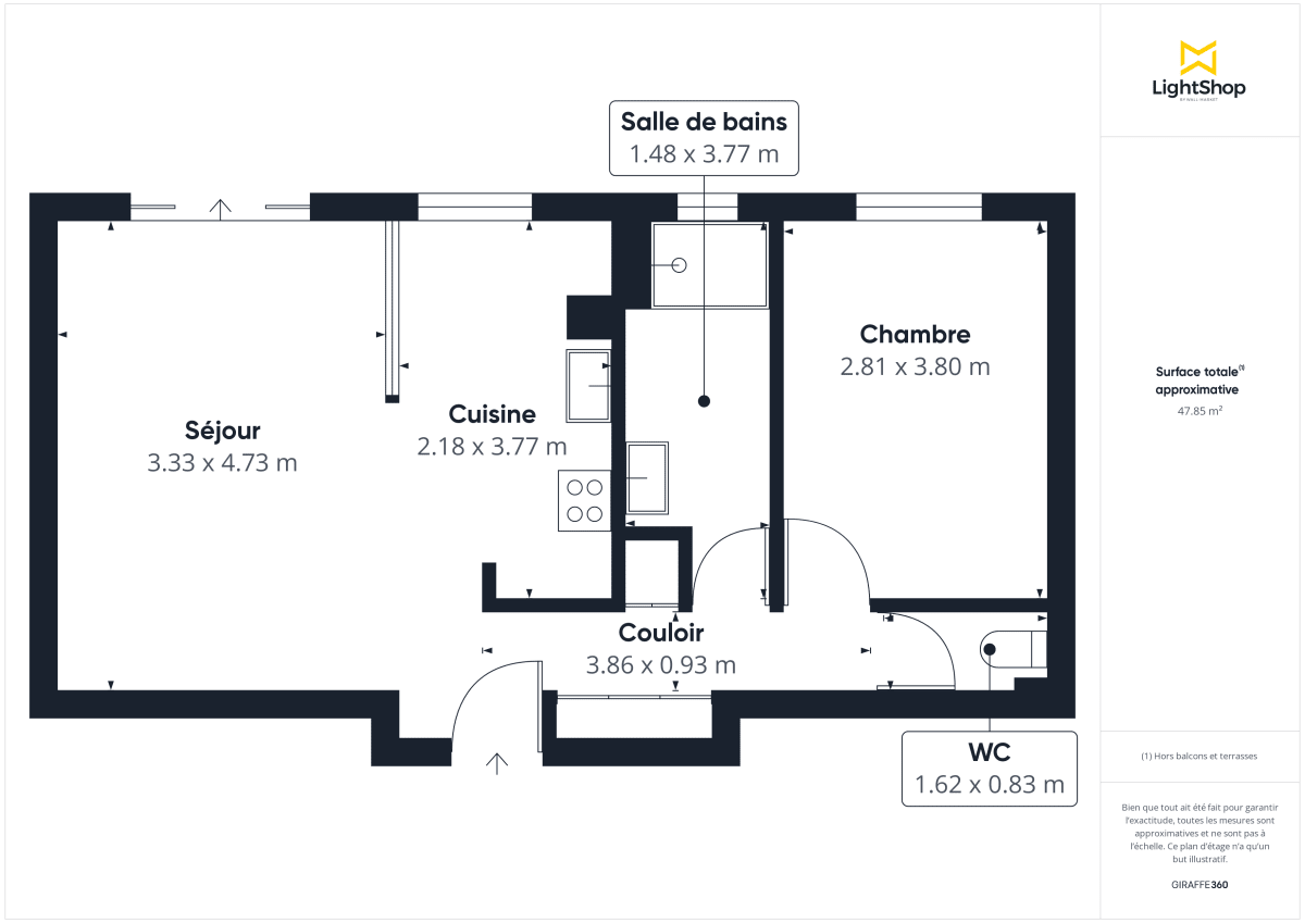 Appartement de 47.47 m² à Saint-Sébastien-sur-Loire