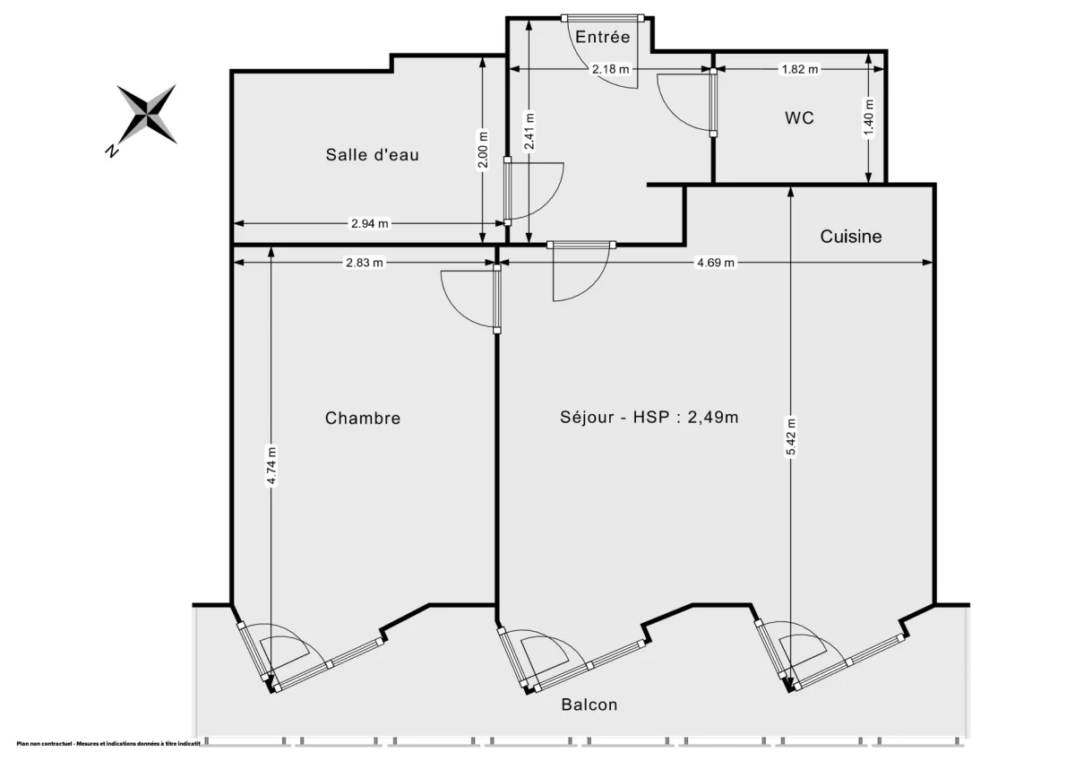 Appartement de 46.2 m² à Paris