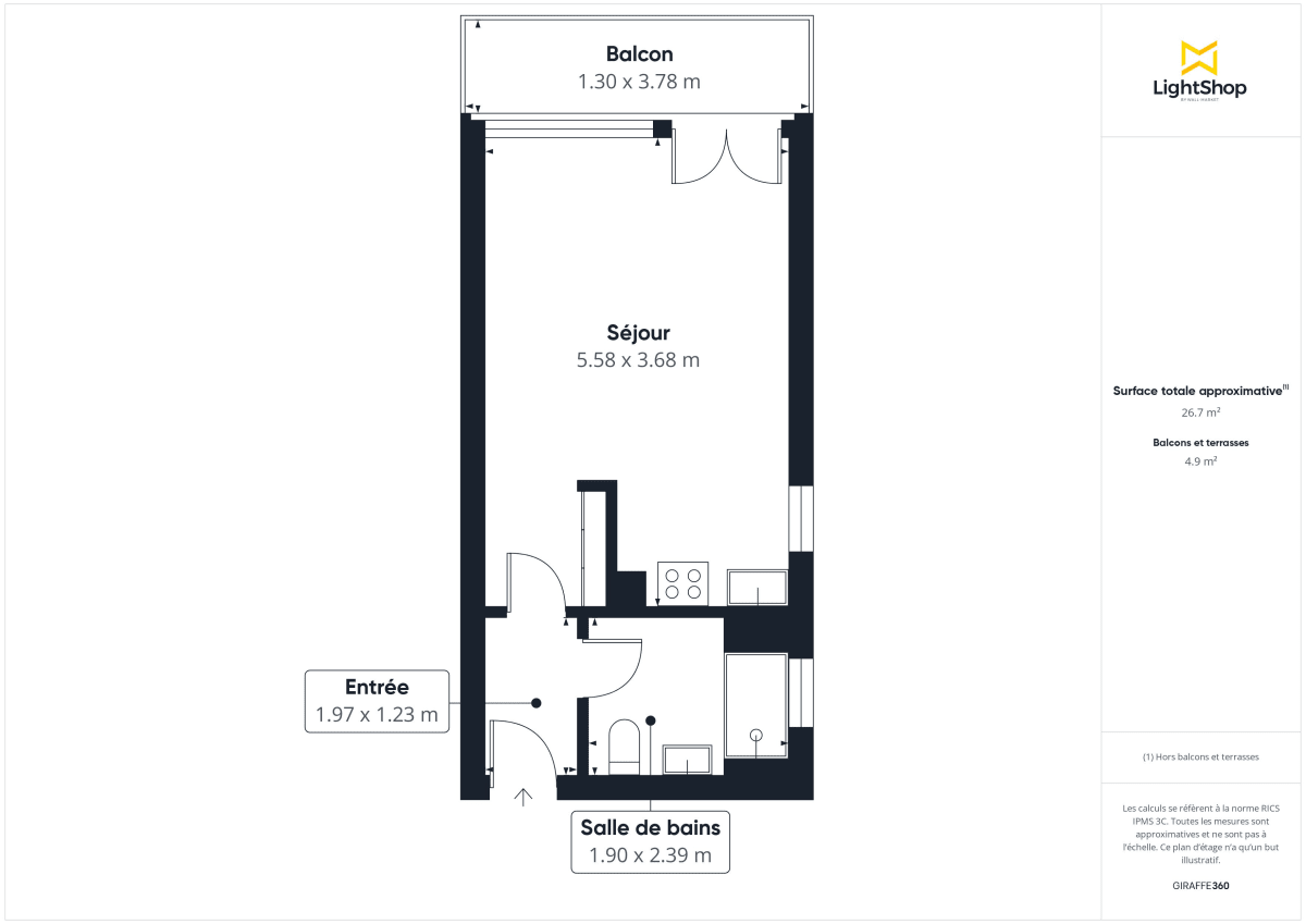 Appartement de 27.0 m² à Pessac