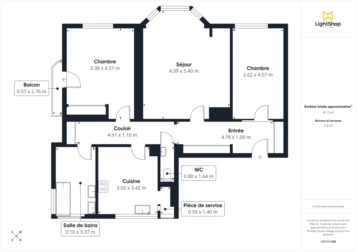 Appartement de 85.0 m² à Suresnes