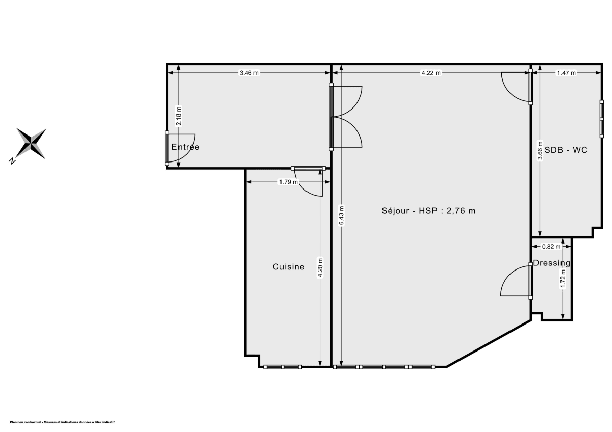 Appartement de 47.23 m² à Paris