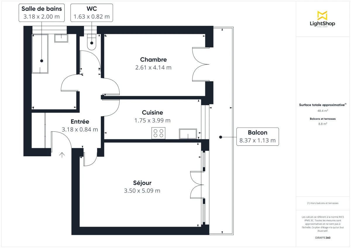 Appartement de 48.75 m² à Alfortville