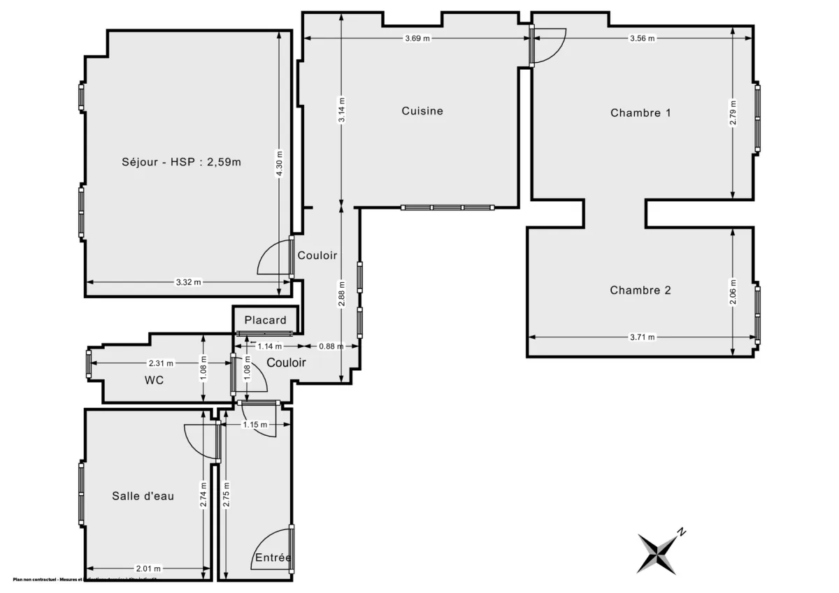 Appartement de 54.79 m² à Paris