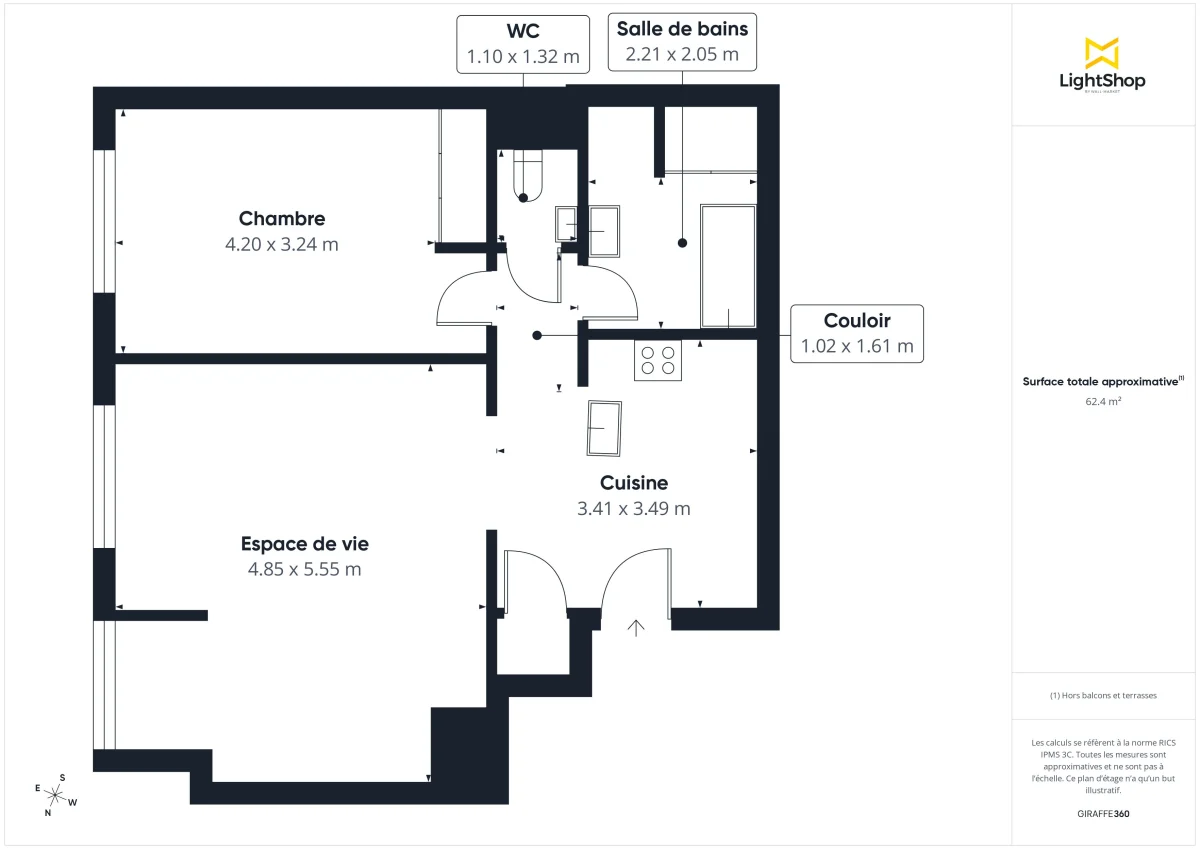 Appartement de 64.0 m² à Paris