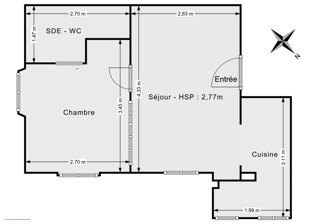 Appartement de 28.0 m² à Paris