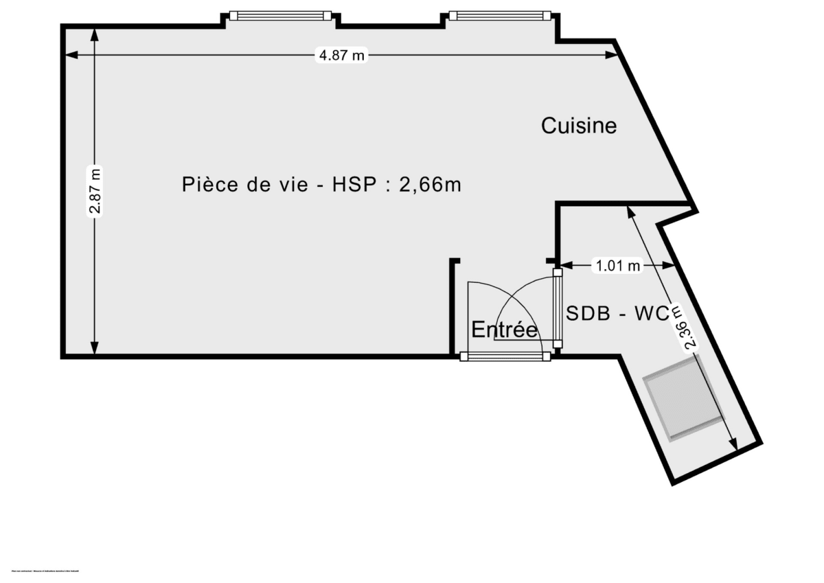 Appartement de 15.25 m² à Paris