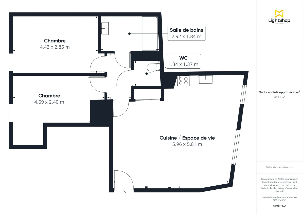 Appartement de 69.43 m² à Saint-Ouen-sur-Seine