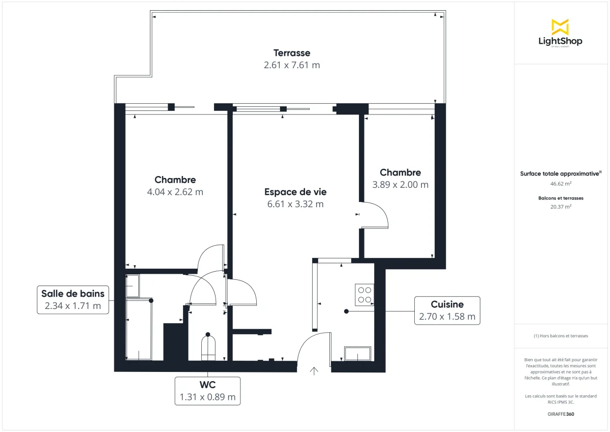 Appartement de 47.04 m² à Chaville