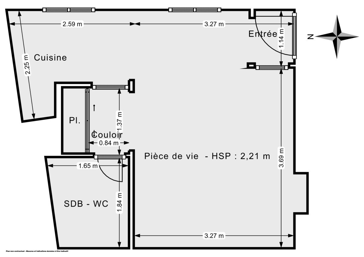 Appartement de 26.0 m² à Paris