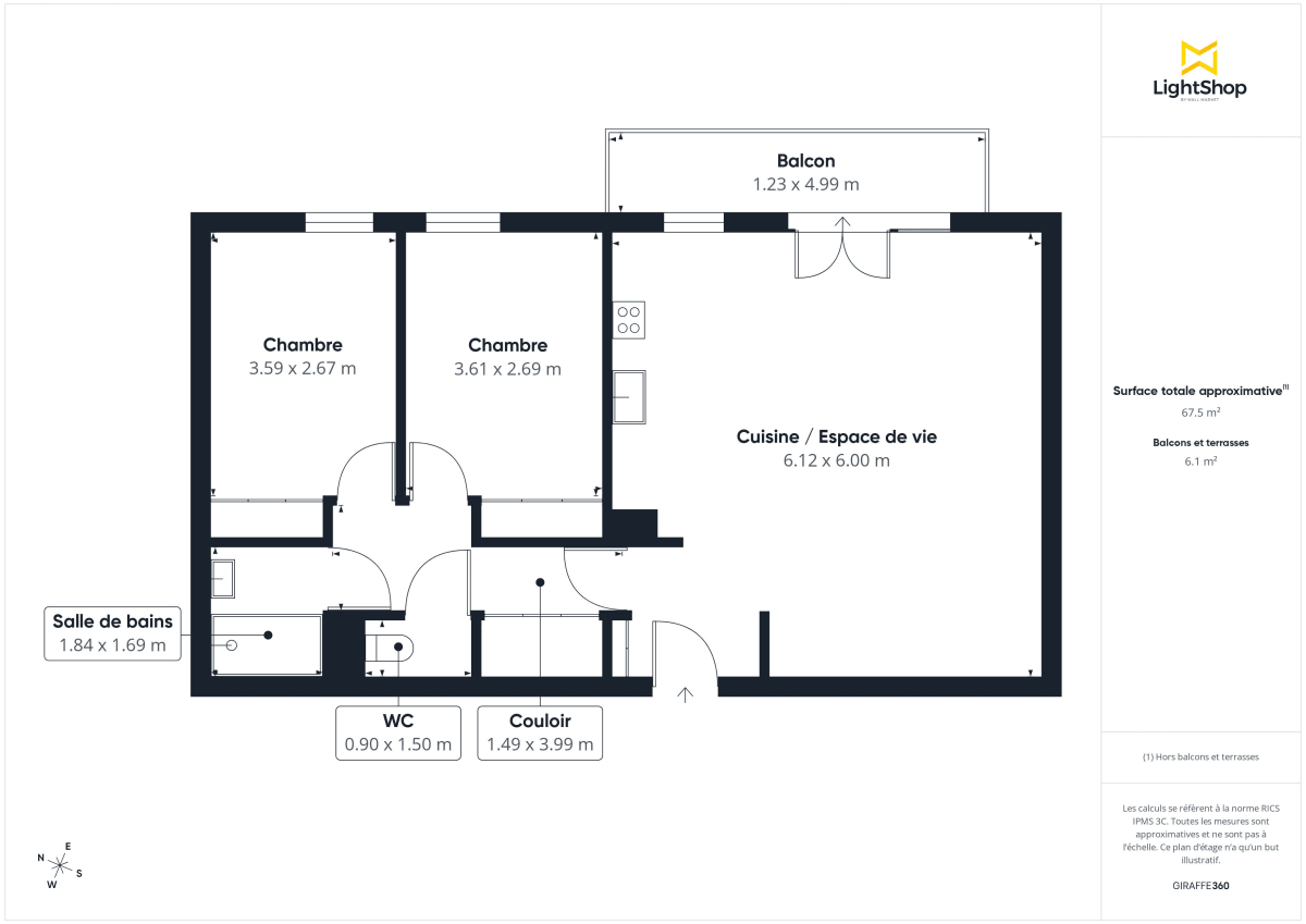 Appartement de 68.0 m² à Pessac