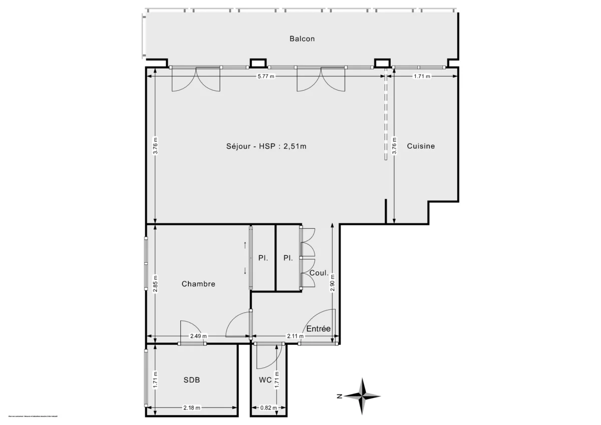 Appartement de 45.52 m² à Paris