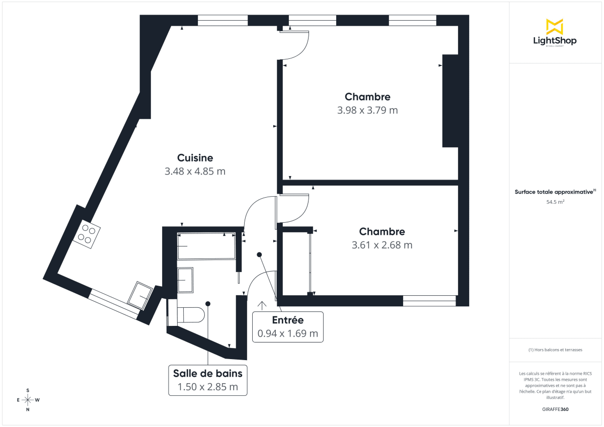 Appartement de 55.0 m² à Paris