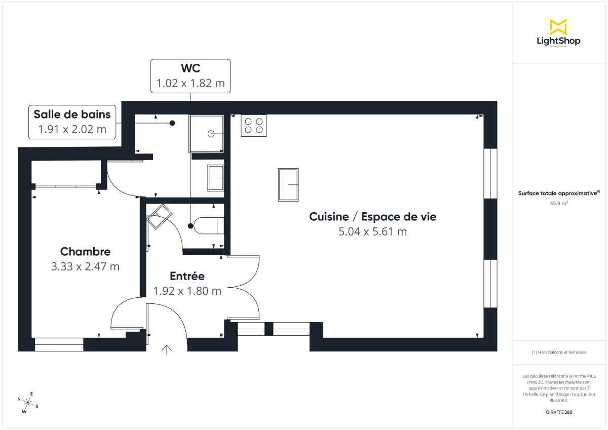 Appartement de 46.5 m² à Paris