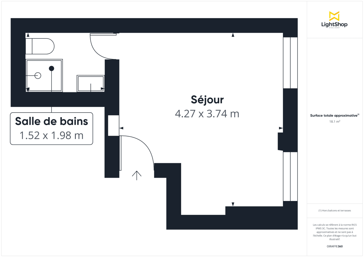 Appartement de 18.14 m² à Paris
